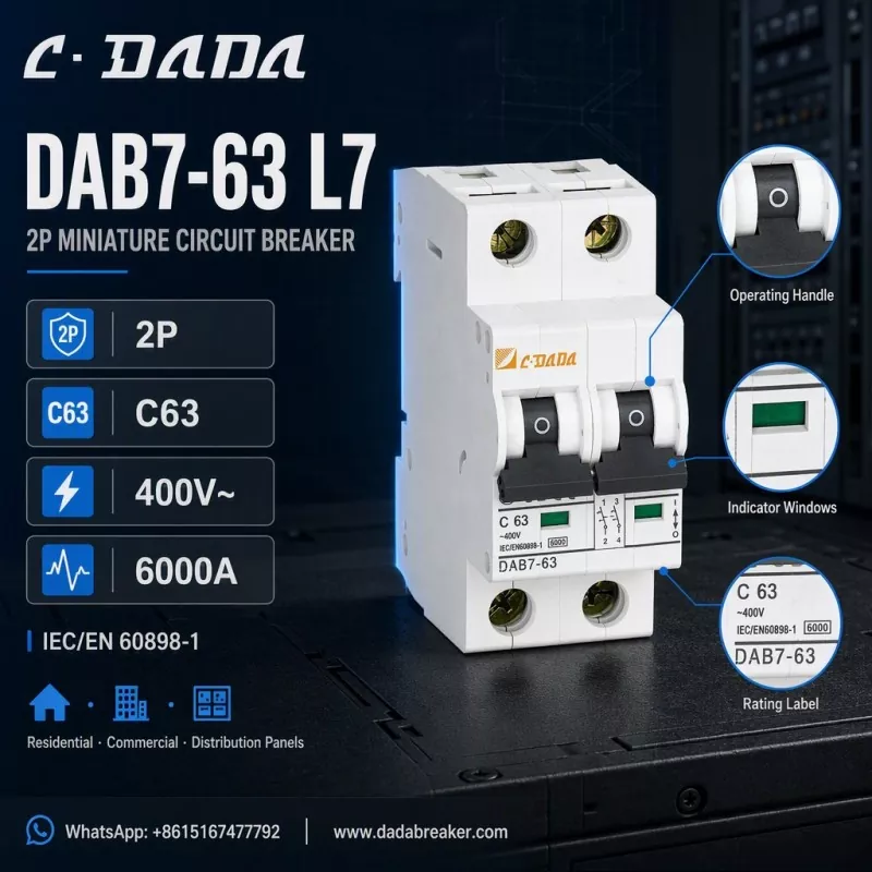 DAB7-63 L7 2P MCB - Protezzjoni ċara u kompatta għall-pannelli tad-distribuzzjoni